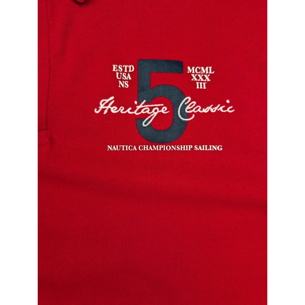 Nautica International Challenge Heritage Classic Polo Shirt Mens XL Red Cotton - Picture 4 of 9